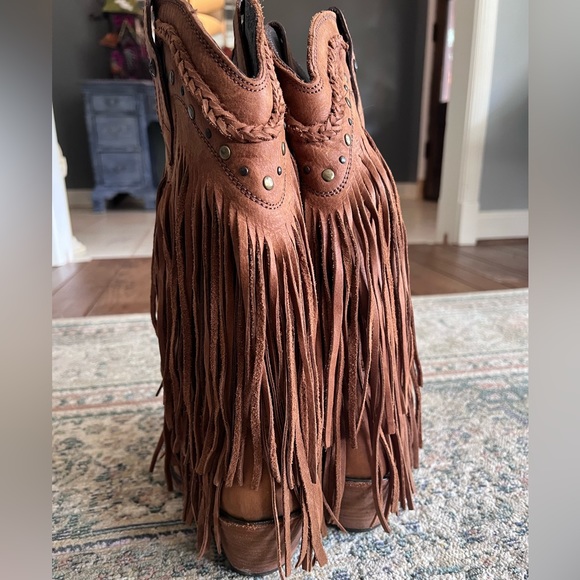 Liberty Black Vegas Fringe Cowboy Boots Brown Western Rodeo Yellowstone Womens - Picture 4 of 12